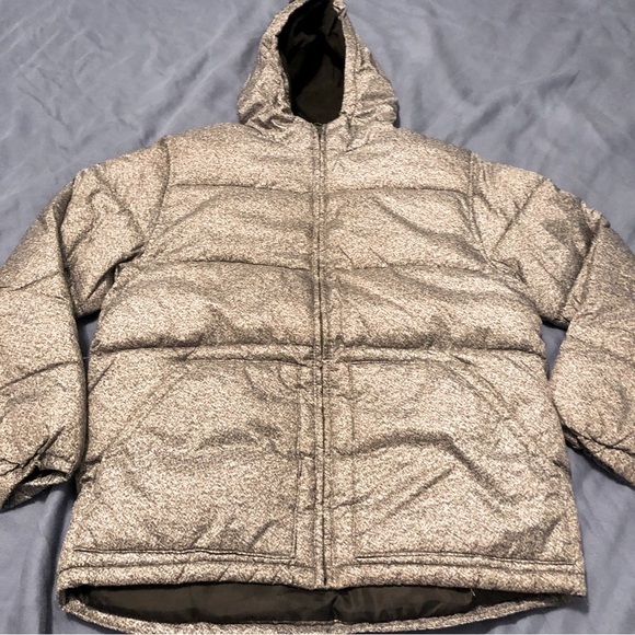 Old Navy Hooded Winter Puffer Coat Full Zip Size L(10/12) Light Grey - Picture 1 of 8